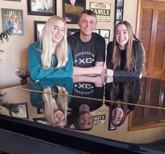 From left to right: Jane Sillers, Adam Hart, and Kate Sillers will be performing their recital on May 11. Submitted photo.